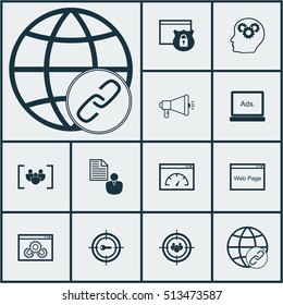 Set Of Advertising Icons On Website Performance, Questionnaire And Keyword Marketing Topics. Editable Vector Illustration. Includes Businessman, Optimization, Web And More Vector Icons. Set Of Advertising Icons On Website Performance, Questionnaire And Keyword Marketing Topics. Editable Vector Illustration. Includes Businessman, Optimization, Web And More Vector Icons.