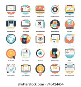 Set of Advertising and Marketing Icons