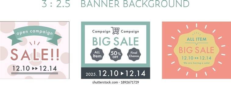 Set of advertising web banner template, background for SALE etc.