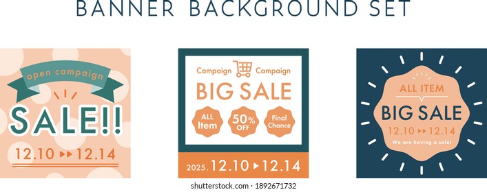 Set of advertising web banner template, background for SALE etc.