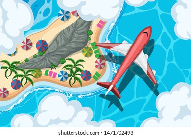 Set of aerial view scenes illustration