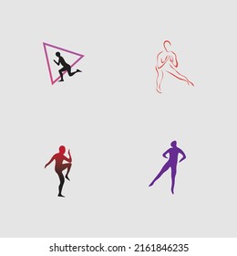 set of aerobic logo vector illustration design template