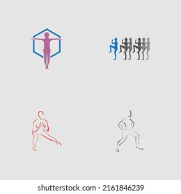 Zeichensatz Aerobic Logo, Vektorgrafik Design-Vorlage