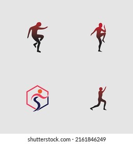 set of aerobic logo vector illustration design template