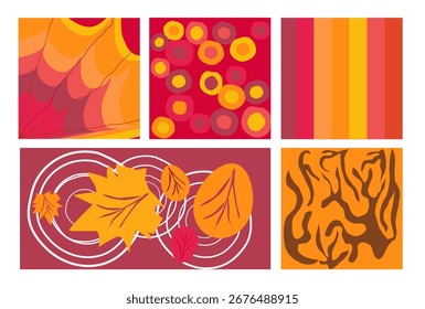 Set of aesthetic abstract background Autumn theme