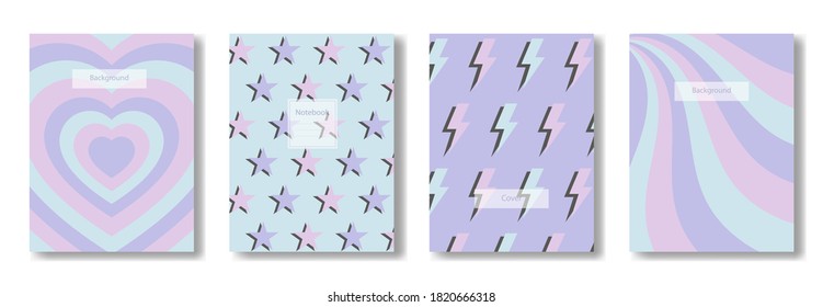 Set aesthetic art templates for cover pages  backgrounds  brochures  notebooks  books  wallpapers  cards  prints  posters  stories  social media  Modern style creative trendy vector illustrations