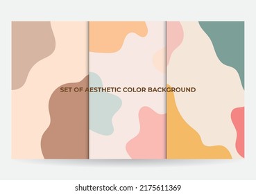 set of aesthetic color background