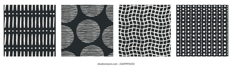 Conjunto de patrón estético contemporáneo imprimible sin fisuras con formas abstractas de pincel de línea minimalista elegante y línea en colores desnudos.