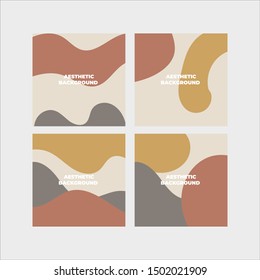 Set of aesthetic feminism abstract background vector
