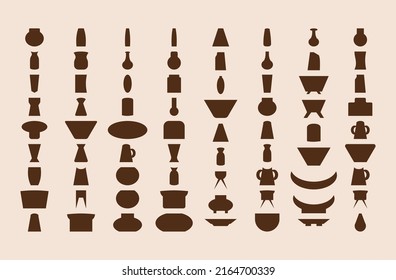 set of aesthetic flower vase