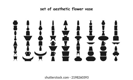 set of aesthetic flower vase