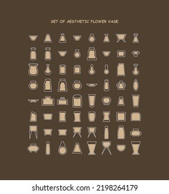 set of aesthetic flower vase