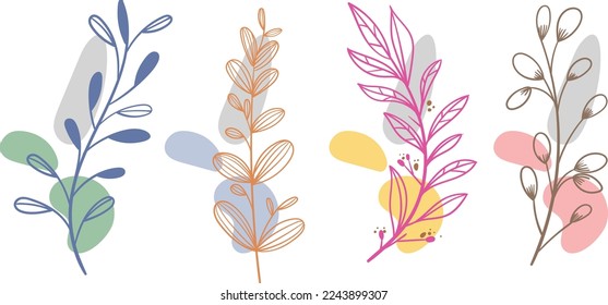 Ilustración de diseño de vectores de flores estéticas