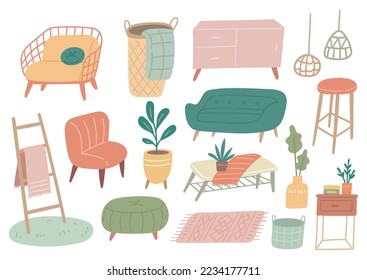 Set of Aesthetic Furniture Doodle