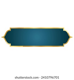 Conjunto estético de marco islámico dorado o banner de cuadro de texto con patrón