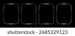 Set of aesthetic golden line frames, text boxes vector elements
