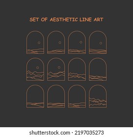 Set of aesthetic line art