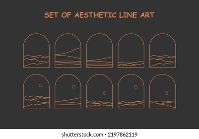 Set of aesthetic line art