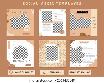 set of aesthetic social media templates