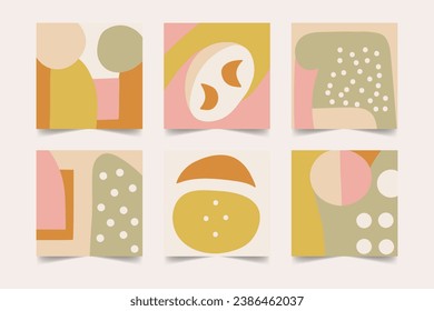 Dispone de banderas cuadradas estéticas dispuestas en tonos pastel. Resumen diseño de plantillas de moda mínimo para publicaciones en medios sociales, historias, historias, volantes, folletos, postales, anuncios, venta