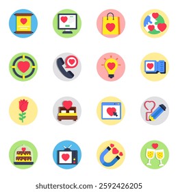 Set of Affection Flat Icons

