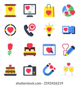 Set of Affection Flat Icons

