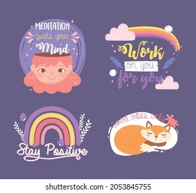 set of affirmation phrases and motivation
