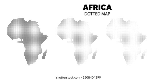 conjunto de Vector de mapa punteado de África en blanco aislado