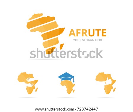 set africa logo combination safari symbol stock vector royalty free