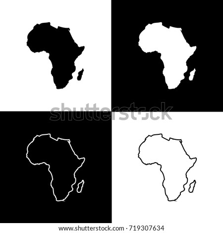 set africa map designs white black stock vector royalty free