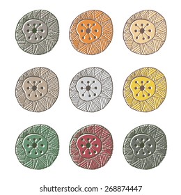 Set of African Amulet Vector Illustration