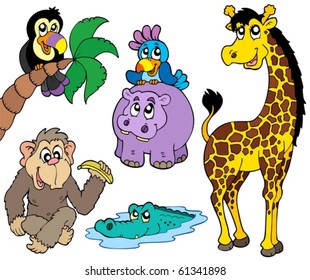 Set of African animals 2 - vector illustration.