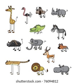 Set of African animals