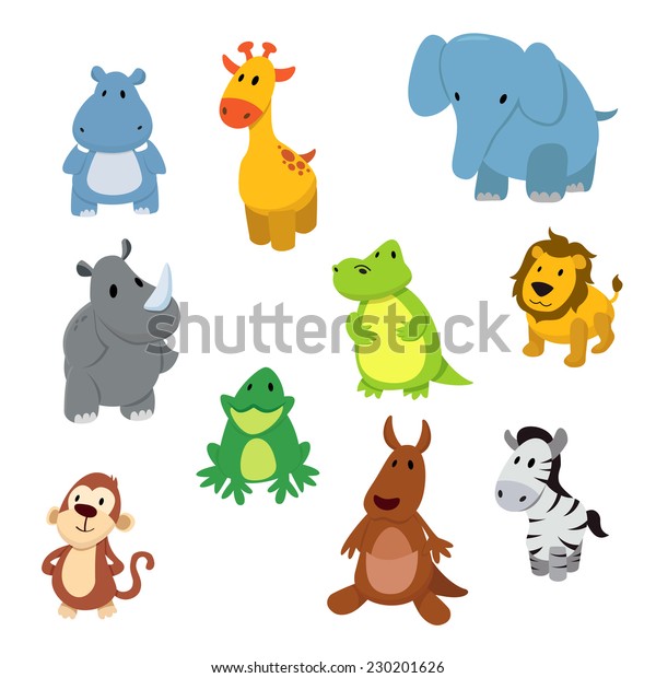 Set African Animals Stock Vector (Royalty Free) 230201626 | Shutterstock