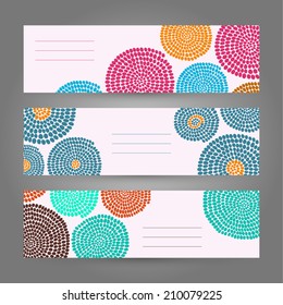 Set of African Banners. Abstract Tribal ornament. Vector Illustration for print, flyer or bookmark. Hand drawn design for invitation, postcard or poster.