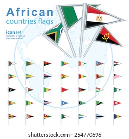 Set of African flags, vector illustration.