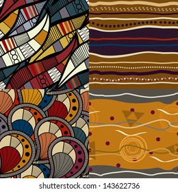 Set of African seamless patterns