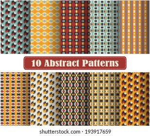 Set of african simple geometric patterns. Abstract seamless patterns with simple elements. Design for wrapping paper, web, gift paper, cover. Vector wrapping paper patterns.