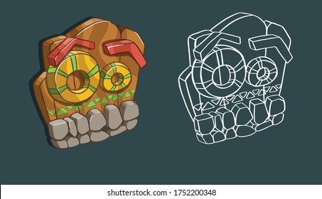 Set of african tribal masks.