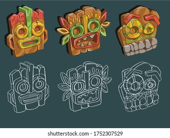Set of african tribal masks.