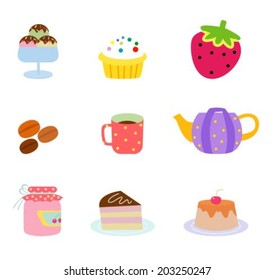 Set of afternoon tea icon