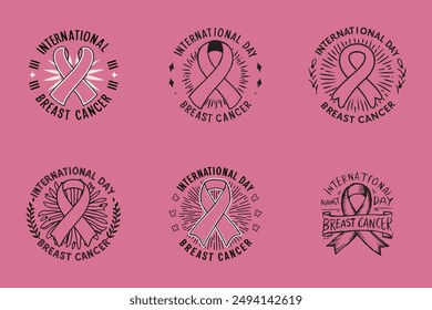 set of against breasts cancer vector illustration design template 