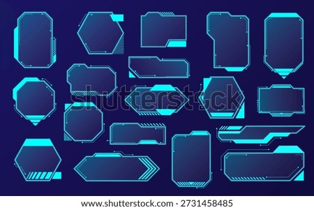 Set against a deep blue backdrop, various UI elements are displayed, showcasing sleek designs. Different shapes and dividers highlight innovative visual styles suitable for modern applications.
