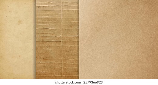 Set of aged paper background textures