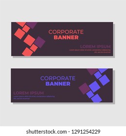 Set of ageometric bstract banner design. Modern horizontal template background vector illustration.
