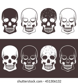 set skulls abstract vector design template stock vector royalty