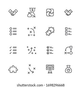 Conjunto de iconos de línea vectorial relacionados con el ágil. Paquete de símbolos lineales Premium. Ilustración vectorial aislada en un fondo blanco. Símbolos web para sitios web y aplicaciones móviles. Diseño moderno. 