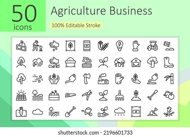 Set of agriculture business icon, such as farm, garden, leaf etc.