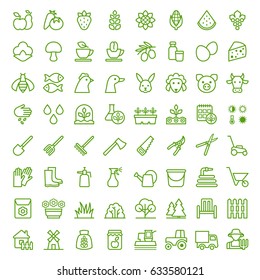 Set of agriculture and gardening icons. Vector illustration