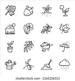 Set of Agriculture Hand Drawn Icons

